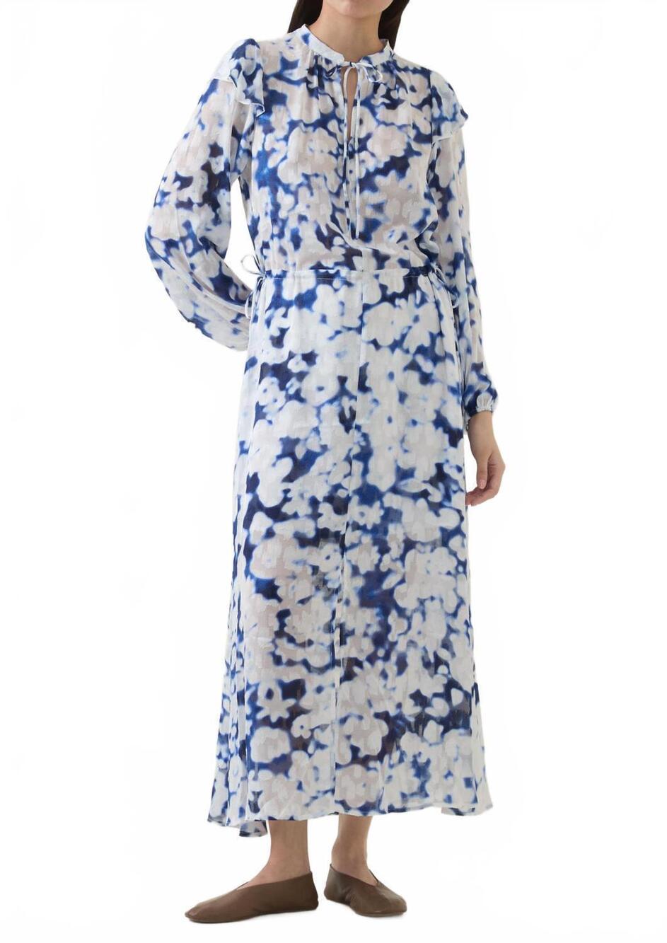 NEW INWEAR cielle long midi dress in blue